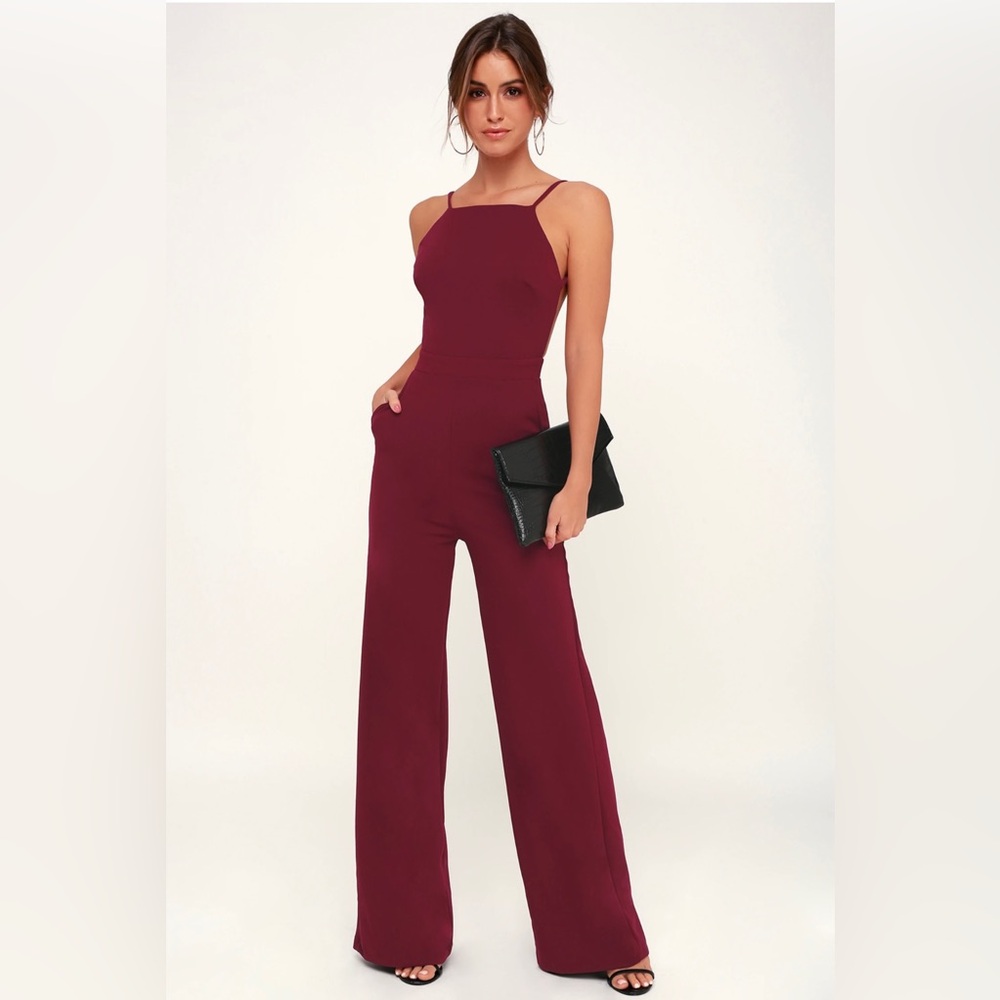 Burgundy Jumpsuit NWT, Small, Lulus